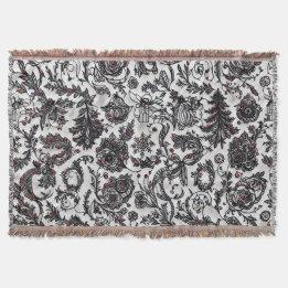 Manta Elegant Christmas floral ornament pattern design