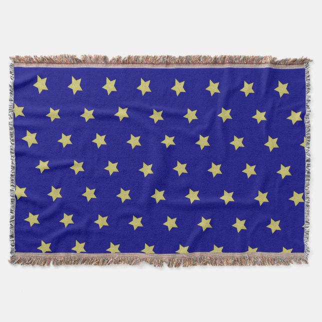 Manta Elegant Gold & Blue Star Pattern  (Anverso)