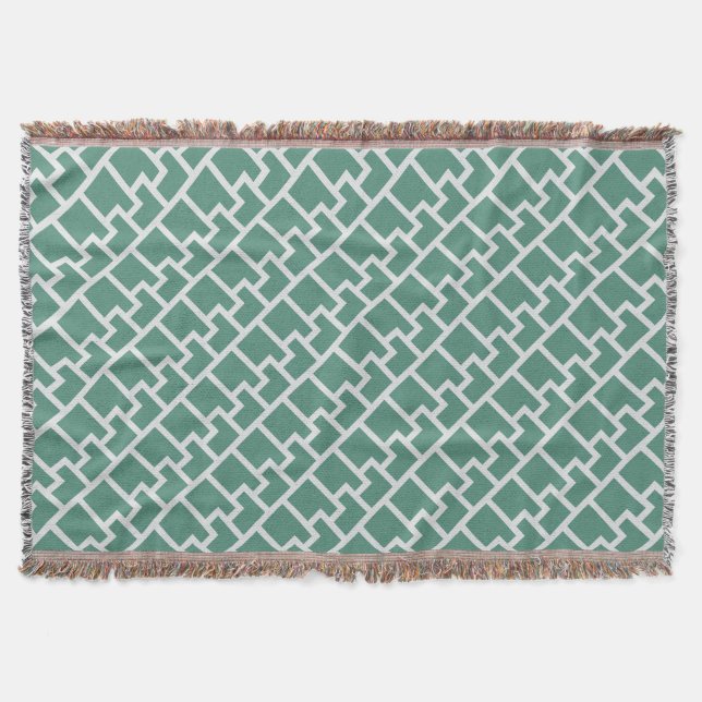 Manta Elegant Sage Green Geometric Pattern (Anverso)