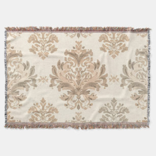 Manta Elegante beige damasco vintage casa de campo franc