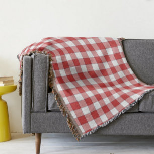 Manta Elegante campiña de picnic blanco rojo tachado