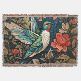 Manta Elegante colibrí volador William Morris inspirado