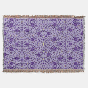 Manta Elegante Damasco Purple de Flores