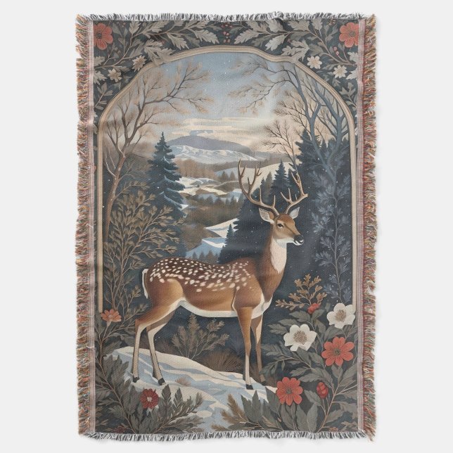 Manta Elegante diseño de la naturaleza de los ciervos de (Frente vertical)