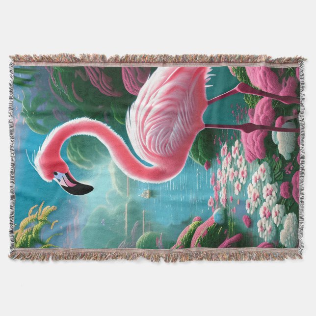 Manta Elegante Flamingo Tropical-70852 (Anverso)