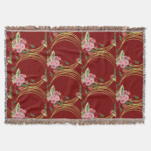 Manta Elegante Floral Navideño Acento de Navidad