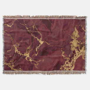 Manta Elegante lujo moderno mármol burgundy oro