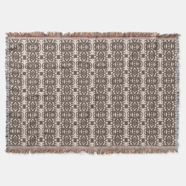 Manta Elegante marrón y beige Tao (Anverso)