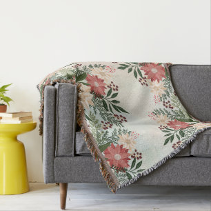 Manta Elegante Navidades festivos Poinsettia Holiday