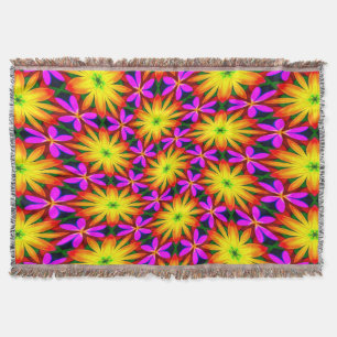 Manta Elegante patrón de flor Naranja