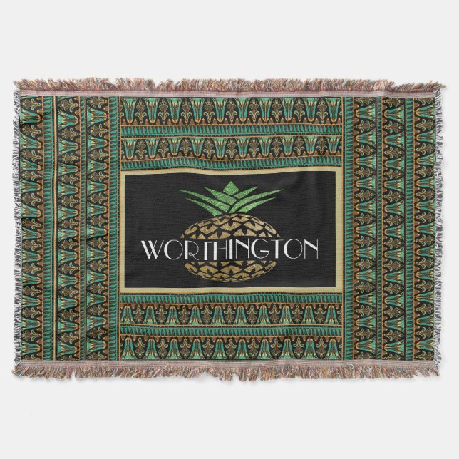 Manta Elegante Piña Personalizada (Anverso)