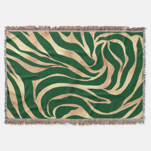 Manta Elegante Purpurina dorado, impresión en verde ceb