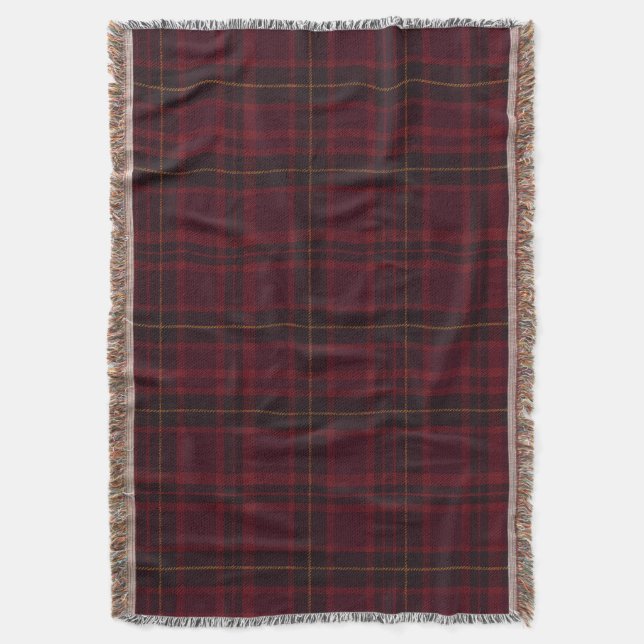 Manta Elegante Tartán Burgundy (Frente vertical)