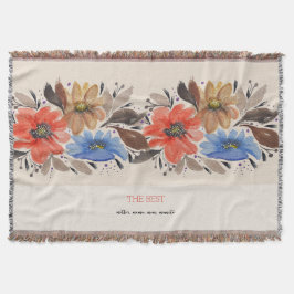 Manta Elegante Terracota Pastel Watercolor Floral