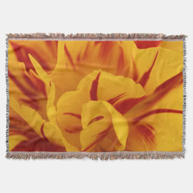 Manta Elegante Tulipán de oro rojo de dos tonos (Anverso)