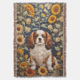 Manta Elegantes girasoles Cavalier King Charles Spaniel