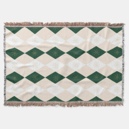 Manta Elegantes Navidades Harlequin Pattern con copo de