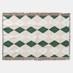 Manta Elegantes Navidades Harlequin Pattern con copo de