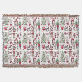 Manta Elementos de Navidades de acuarela pintada de mano