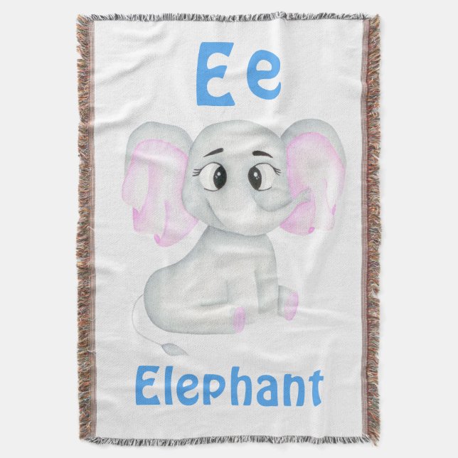 Manta Elephant personalizar ABC: Letra E - Añadir tu nom (Frente vertical)