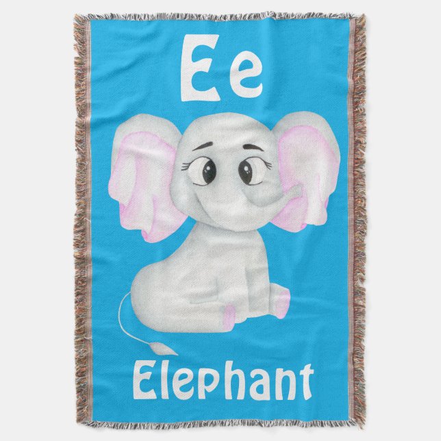 Manta Elephant personalizar ABC: Letra E - Añadir tu nom (Frente vertical)