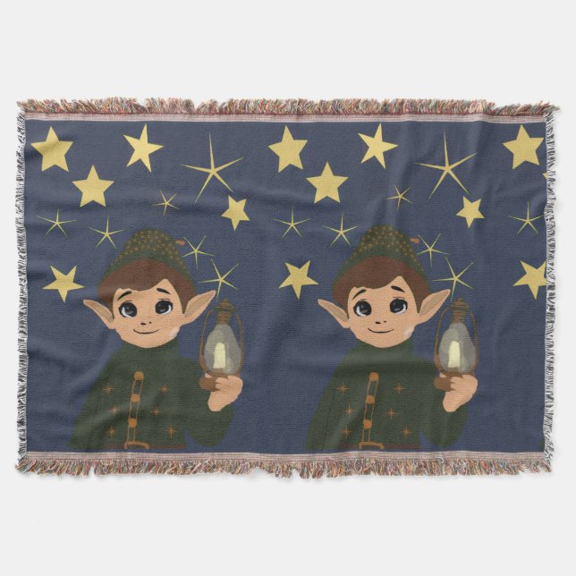 Manta Elf Watcher Starry Night Woven Blanket (Anverso)