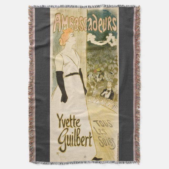 Manta Embajadores Yvette Guilbert por Theophile Steinlen (Frente vertical)