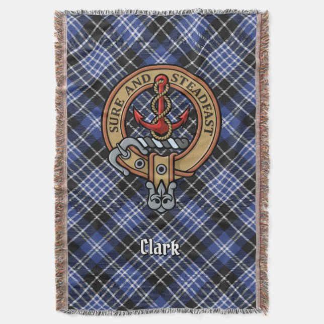 Manta Emblema del Clan Clark sobre tartán (Frente vertical)