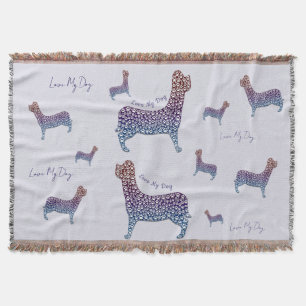 Manta Embossed Indigo Gradient Paw Print Dog Outline