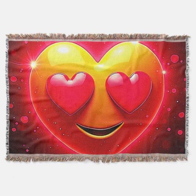 Manta Emoción de Ojos de Corazón Brillante (Anverso)