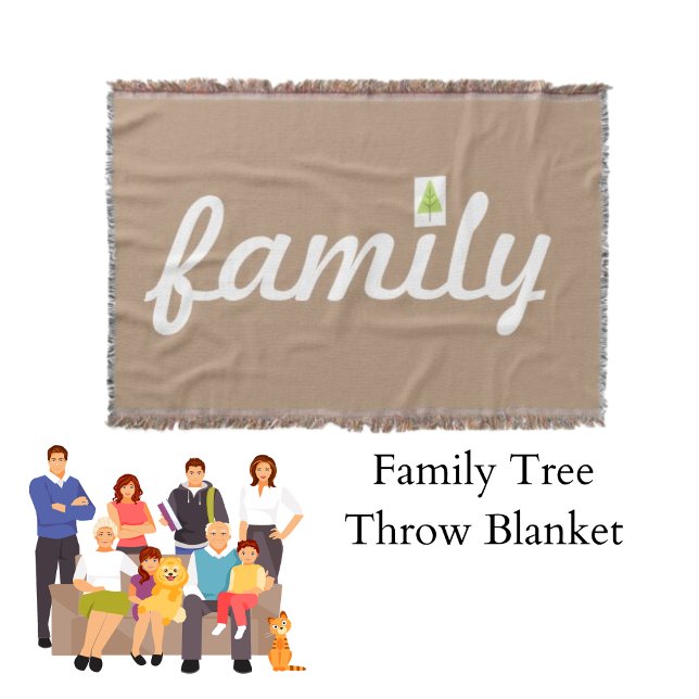 Manta Emoji de árbol familiar (Family Tree Emoji Throw Blanket)