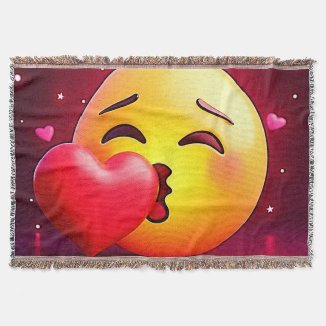 Manta Emoji del corazón del beso dulce (Anverso)