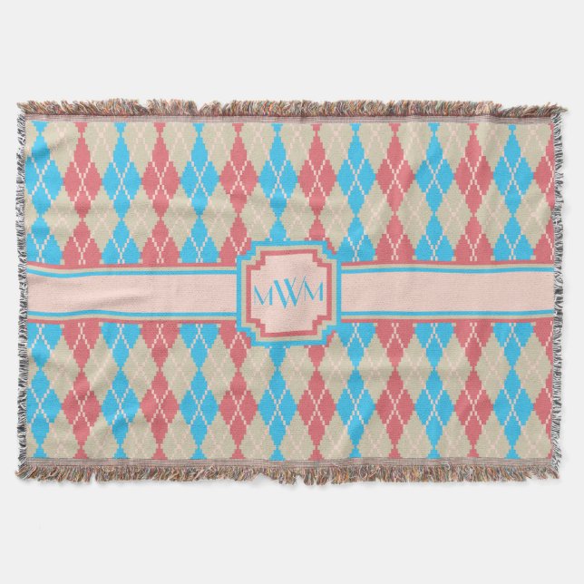 Manta En la playa de Argyle Throw Blanket (Anverso)
