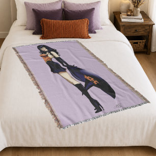 Manta Encantadora Bruja Retro Fantasía Morada