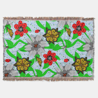 Manta Entomólogos Bouquet Throw Blanket