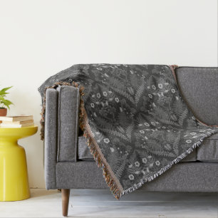 Manta Escarabajos y helechos de estribor, en blanco y ne