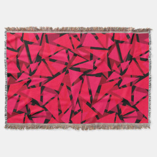 Manta escarlata de patrón rojo brillante, geométrico, ab