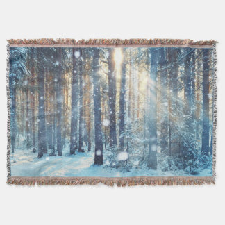 Manta Escena De Invierno De Snowy Forest Frosty