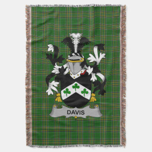 Manta Escudo de armas Davis irlandés Crest Irlanda