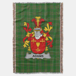 Manta Escudo de Armas de Adams Irlandés Cresta de la Fam