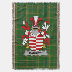 Manta Escudo de armas de Barrett irlandés Crest Irlanda