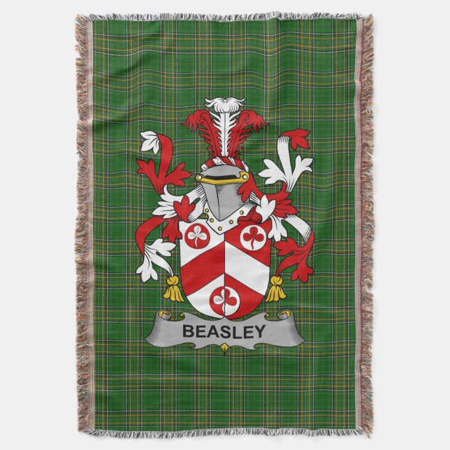Manta Escudo de armas de Beasley irlandés Crest Irlanda (Frente vertical)