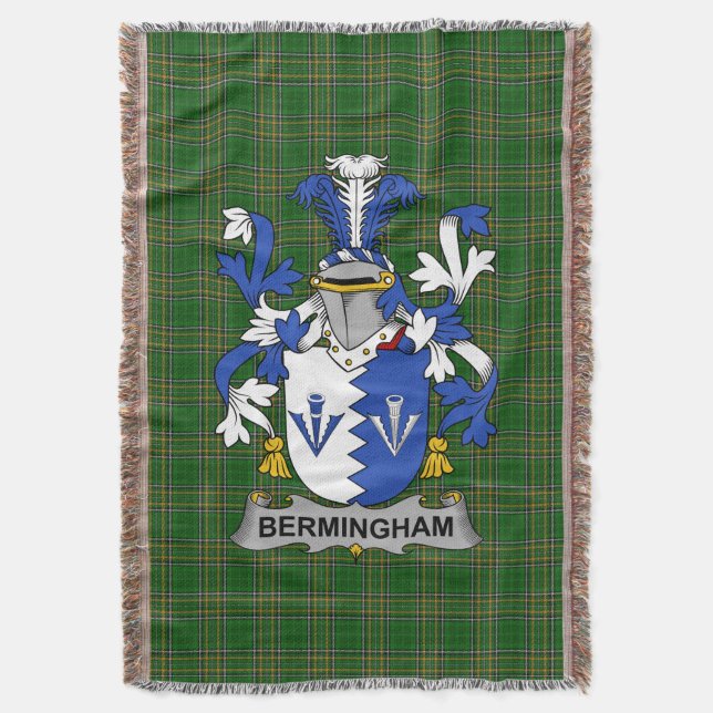 Manta Escudo de armas de Bermingham de Irlanda Crest Ire (Frente vertical)
