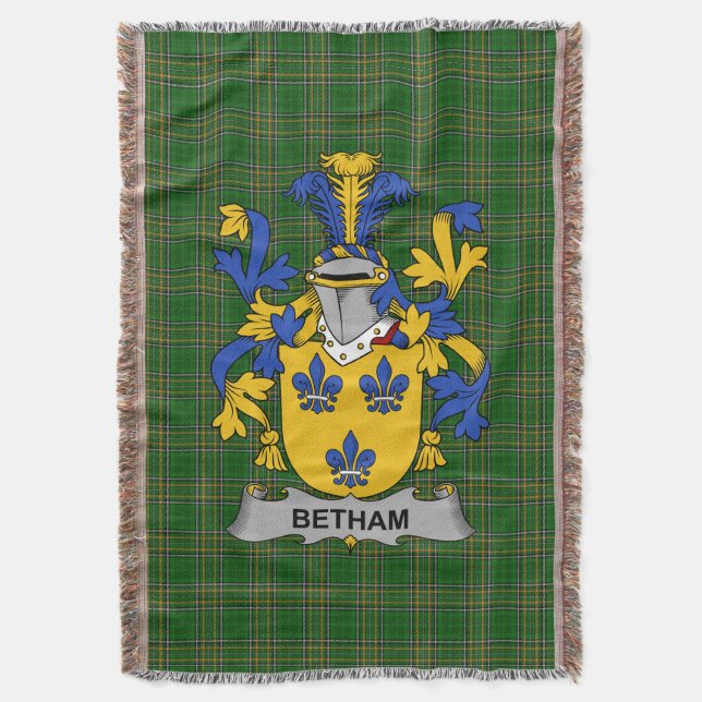 Manta Escudo de armas de Betham irlandés Crest Irlanda (Frente vertical)