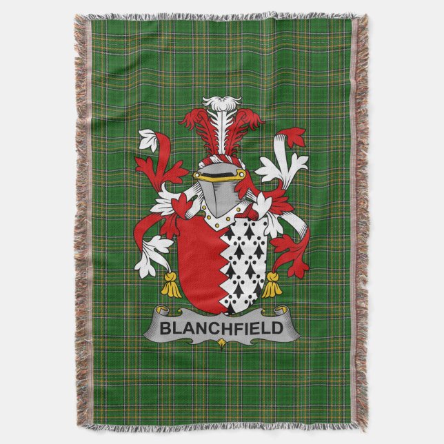 Manta Escudo de armas de Blanchfield de Irlanda Crest Ir (Frente vertical)