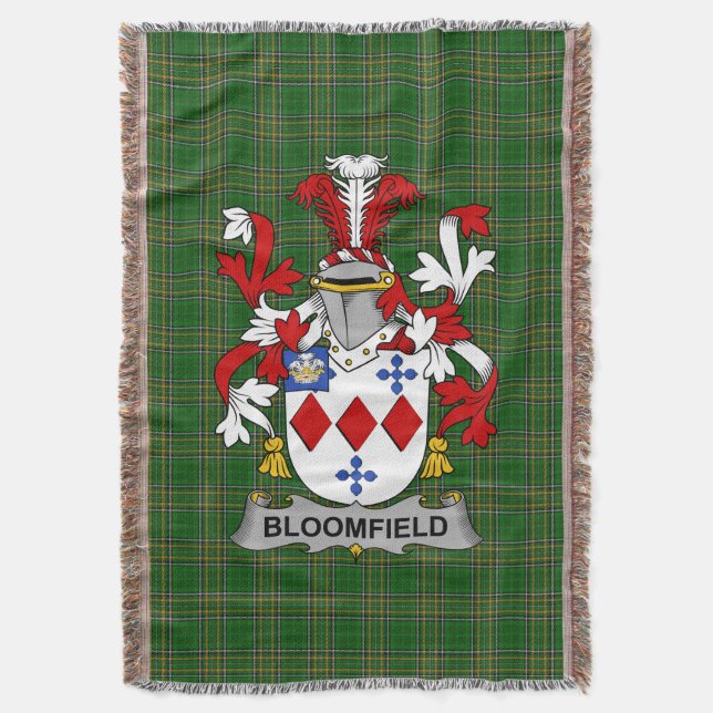 Manta Escudo de armas de Bloomfield Irlandés Crest Irela (Frente vertical)