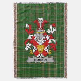 Manta Escudo de Armas de Bodkin Irlandés Cresta de la Fa