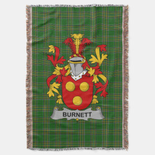Manta Escudo de armas de Burnett irlandés Crest Irlanda