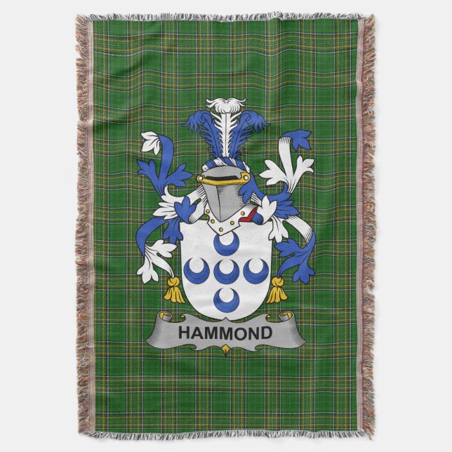 Manta Escudo de armas de Hammond Crest Irlanda (Frente vertical)