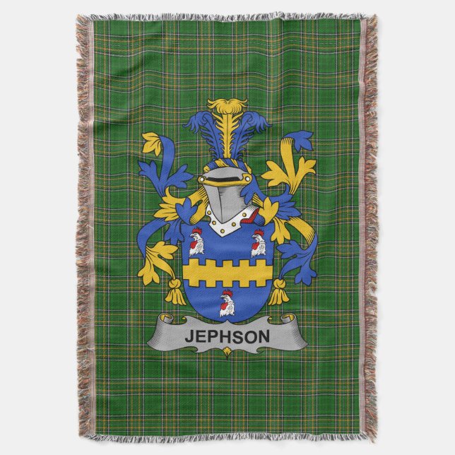 Manta Escudo de Armas de Jephson Familia Cresta Irlanda (Frente vertical)